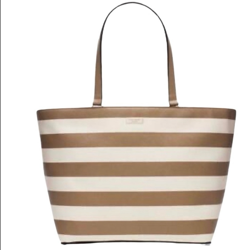 NWT Kate Spade Grant Street Grainy Vinyl Jules Dune / Horchata Tote